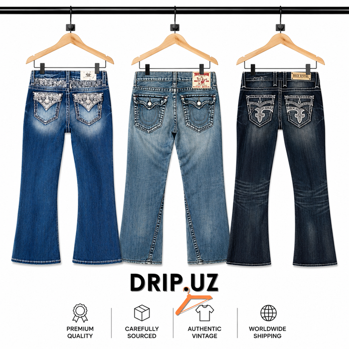 Y2K Branded Jeans -Miss Me, True Religion, Rock Revival