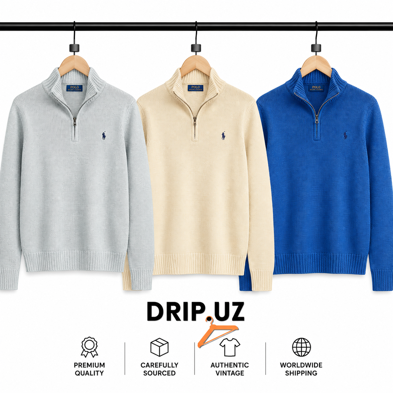 Ralph Lauren -Cable Knit& Quarter Zip