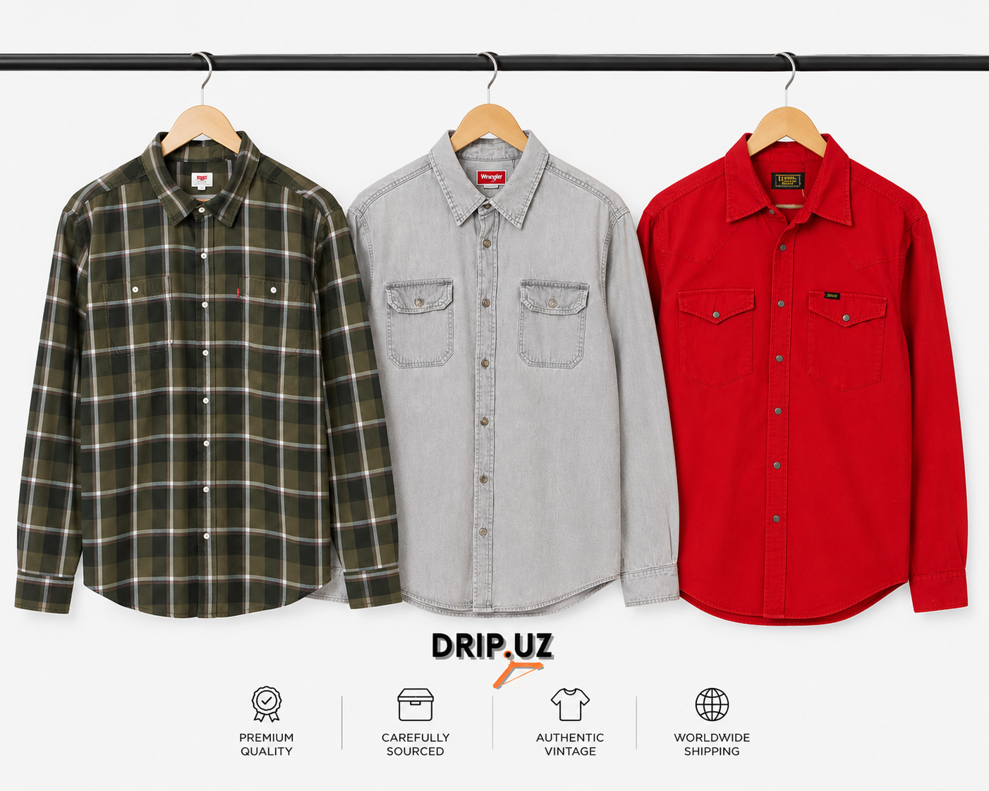 Shirts -Lee, Levis, Wrangler